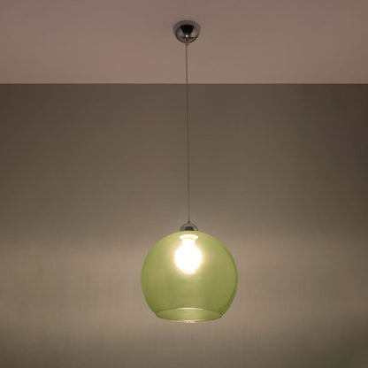 Pendellampa Stål Glas Boll minimalisk Design E27