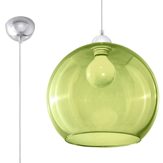 Pendellampa Stål Glas Boll minimalisk Design E27