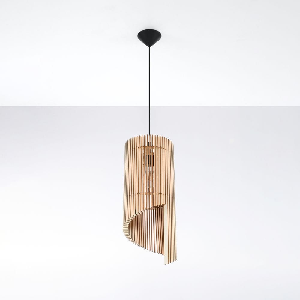 Pendellampa Trä Alexia - Skandinavisk Minimalistisk Design - E27 Glödlampa Kompatibel