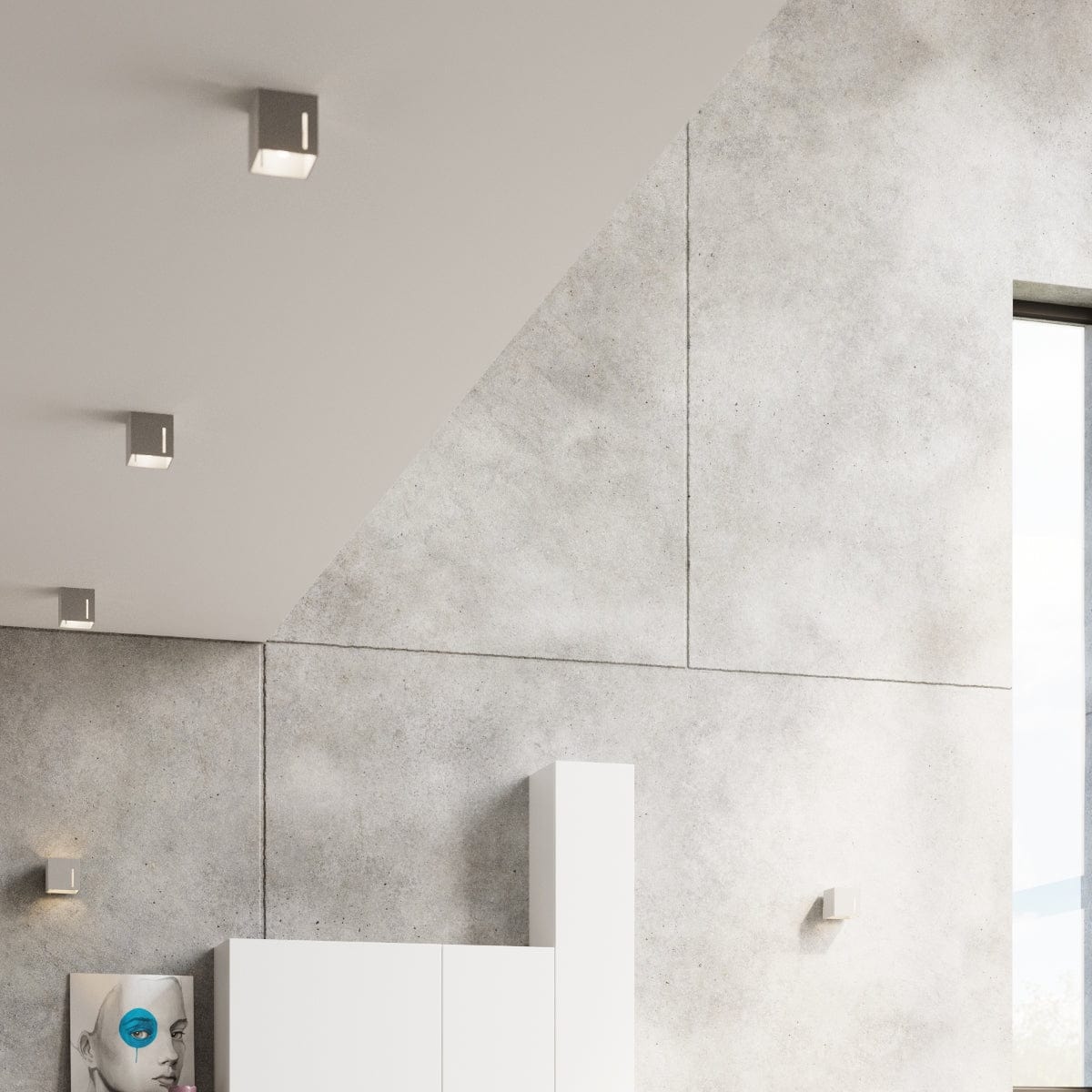 PIXAR Taklampa - Grå - Modern Aluminiumdesign - Perforerad Skärm - Bytbara G9-lampor - Futuristisk Belysning - Enkel Ytmontering