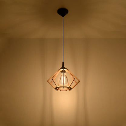 POMPELMO Hänglampa – Naturlig Träskärm – Justerbar Höjd – Modern Design – Lätt att Rengöra – E27 Lampkompatibel – Idealisk för Olika Interiörer