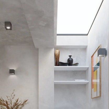 QUAD Taklampa 1 Antracit - Minimalistisk Design - Lätt att Rengöra - Snabb Installation - Hög Hållbarhet - Utbytbara GU10 Ligor - Flera Färg- och Texturalternativ