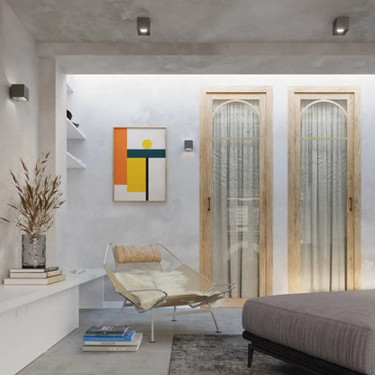 QUAD Taklampa 1 Antracit - Minimalistisk Design - Lätt att Rengöra - Snabb Installation - Hög Hållbarhet - Utbytbara GU10 Ligor - Flera Färg- och Texturalternativ