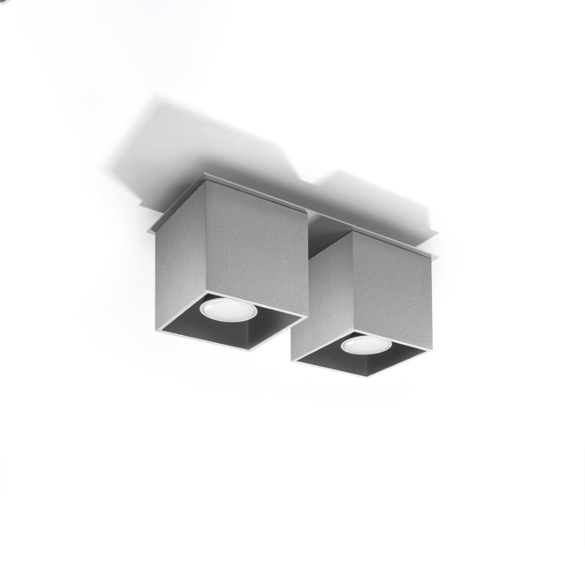 Quad Grey Vägglampa - Dubbel GU10 Ljus, Modern Aluminium Design, 26x11x12 cm