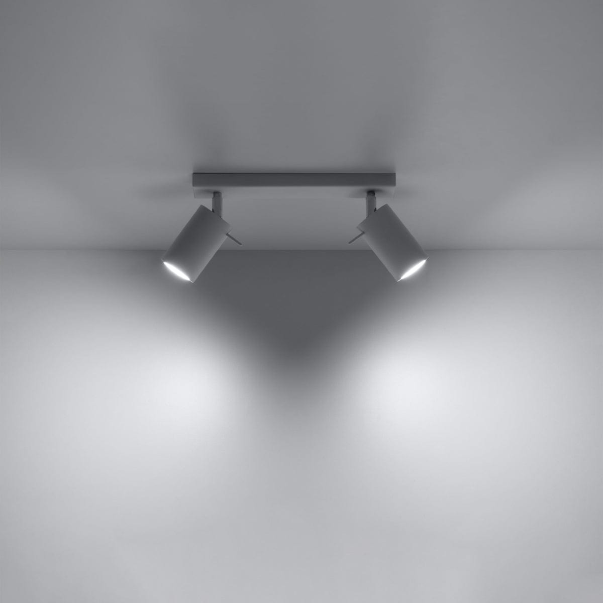 Ring 2-Ljus Justerbar Spotlight - Modern Stål Taklampa - Vit - 30x6x16 cm