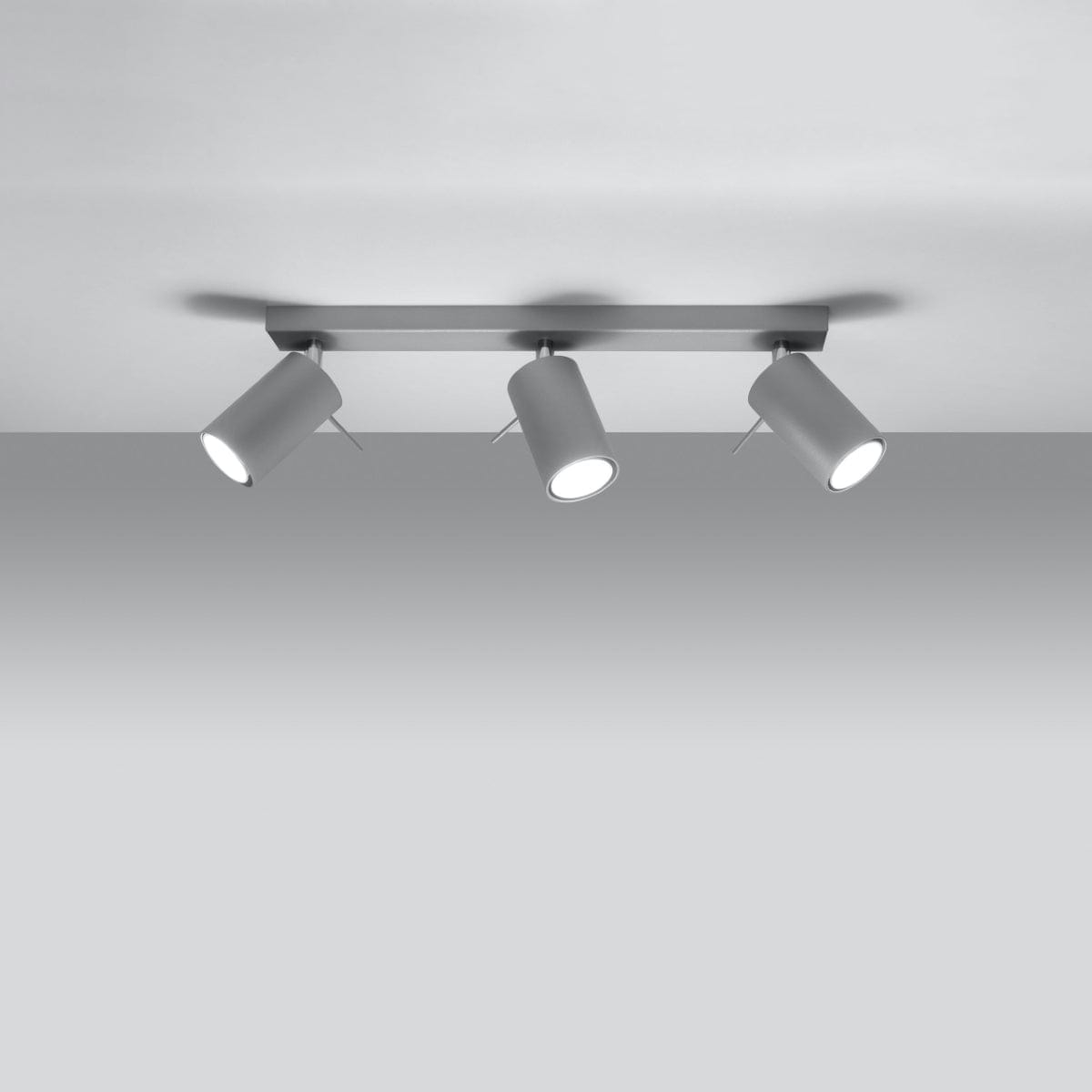 RING 3 Taklampa - Grå - 3 Justerbara Skärmar - Modern Design - Pulverlackerad Stål - GU10 Lampa Kompatibel - Flexibel Belysningsriktning - Enkel Installation