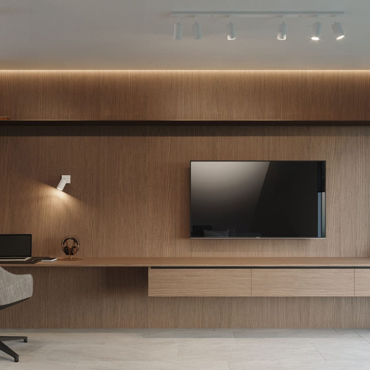 Ring 3-Ljus Justerbar Spotlight - Modern Stål Taklampa - Vit - 45x6x16 cm