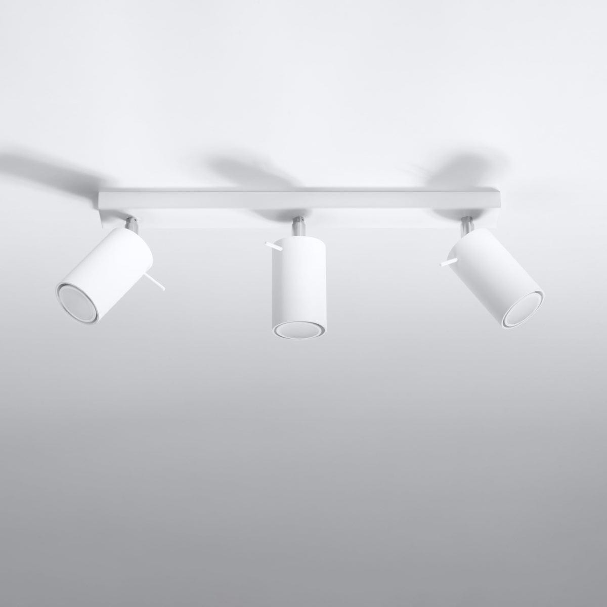 Ring 3-Ljus Justerbar Spotlight - Modern Stål Taklampa - Vit - 45x6x16 cm