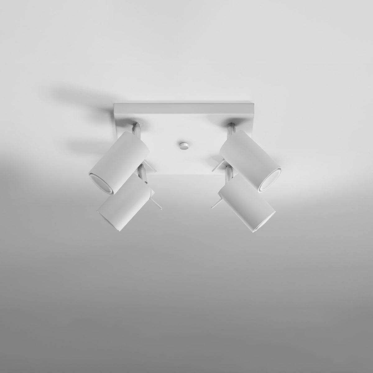 Ring 4-ljuskälla justerbar spotlight - Modern stål taklampa - Vit - 25x25x16 cm