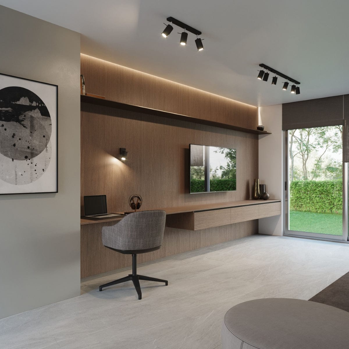 Ring Dubbel Svart Spotlight - Modern Justerbar Stål Taklampa - 30x6x16 cm