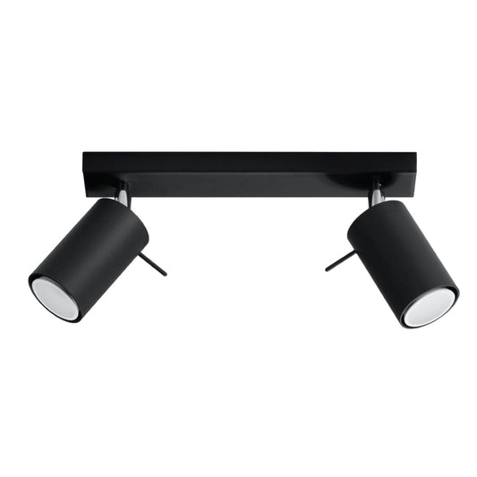 Ring Dubbel Svart Spotlight - Modern Justerbar Stål Taklampa - 30x6x16 cm