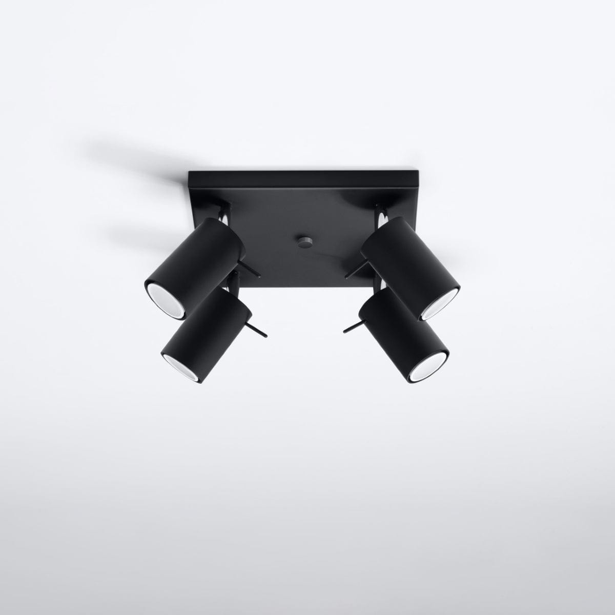 Ring Quad Black Spotlight - Justerbar Modern Stål Taklampa - 25x25x16 cm