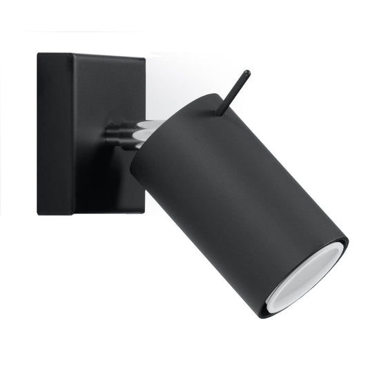 Ring Single Black Spotlight - Justerbar Modern Stål Taklampa - 8x16x8 cm