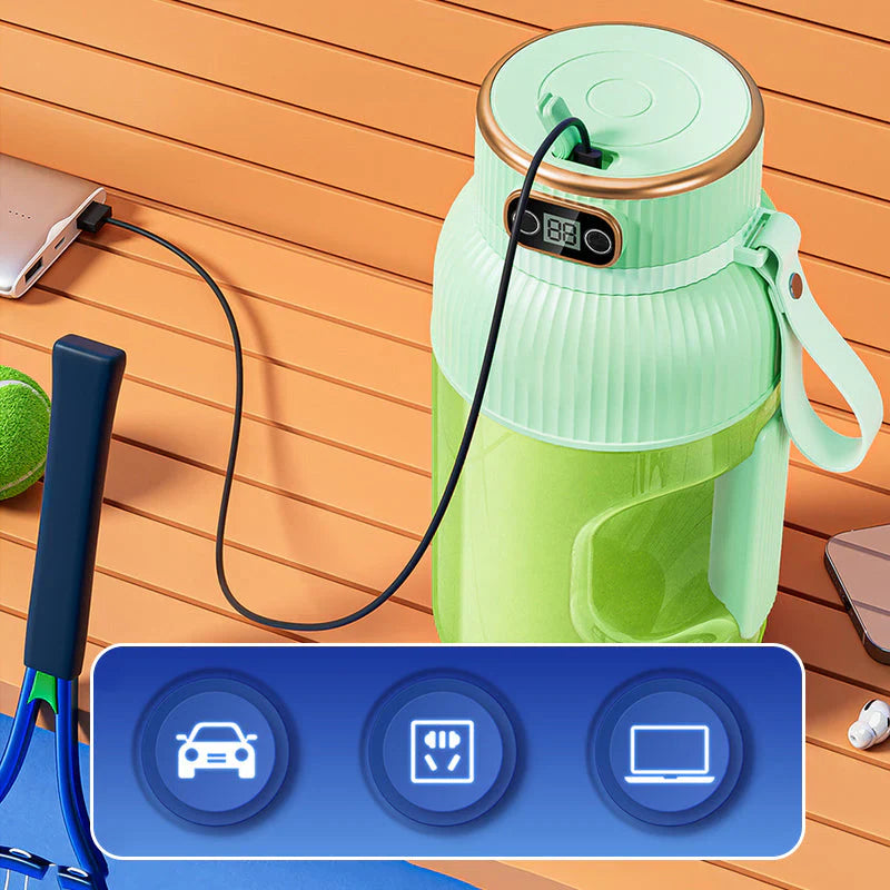 Bärbar multifunktionsblender med dubbellock och USB-laddningsfunktion – för smoothies och förvaringsbehållare