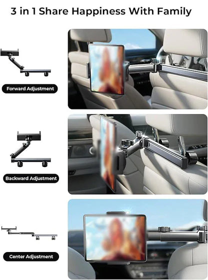 Luxora Tablethållare för bilsätets huvudstöd - 360° rotation