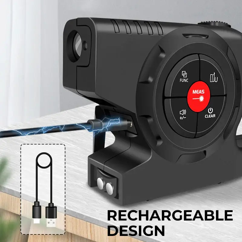 Royallure 3-i-1 Digital Laser Mätare – Måttband, Laser & Krysslinje, Bakgrundsbelyst LCD