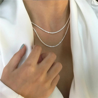 STARLIGHT SET - Minimalistisk sterling silver halsband duo för vardaglig elegans