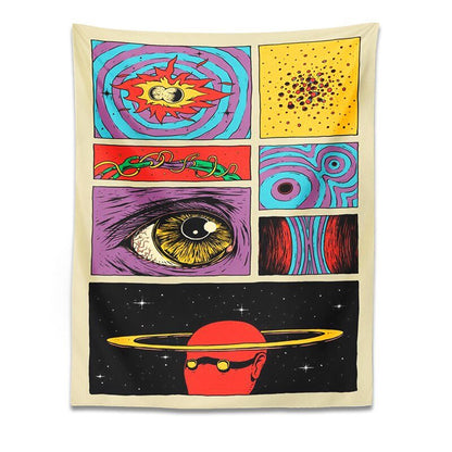 Stjärnig Himmel Psykedelisk Tapestry Vägghängning 100% Polyester