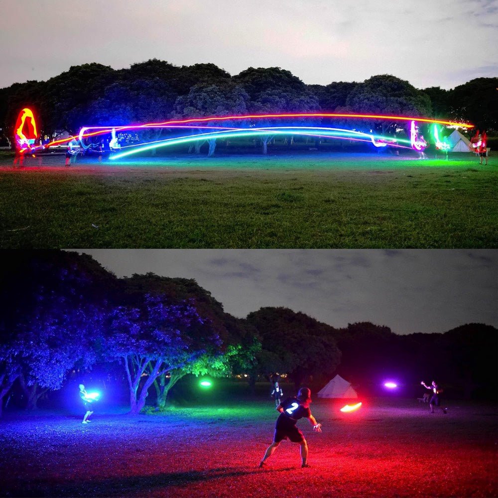 STARSPIN – LED lysande frisbee för kvällsspel utomhus