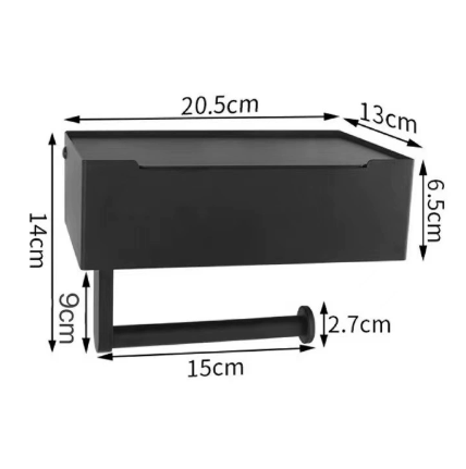 SteelDeluxe Toalettpapirholder - Rustfritt stål med multifunksjonelt, vanntett oppbevaringsrom for moderne bad