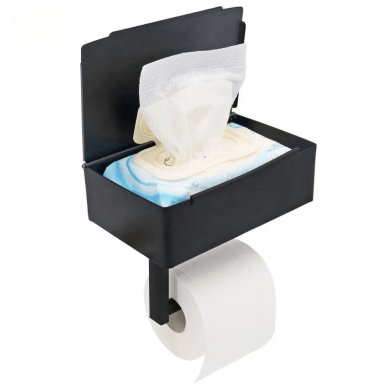 SteelDeluxe Toalettpapirholder - Rustfritt stål med multifunksjonelt, vanntett oppbevaringsrom for moderne bad