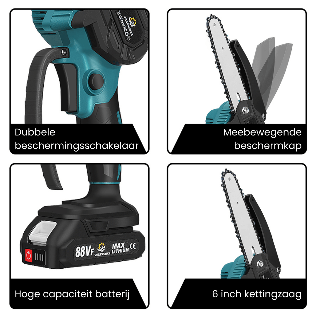 Stormblade Elektro-Mini-Kedjesåg - Lätt 1200W grenklyv för 18V Makita batterier