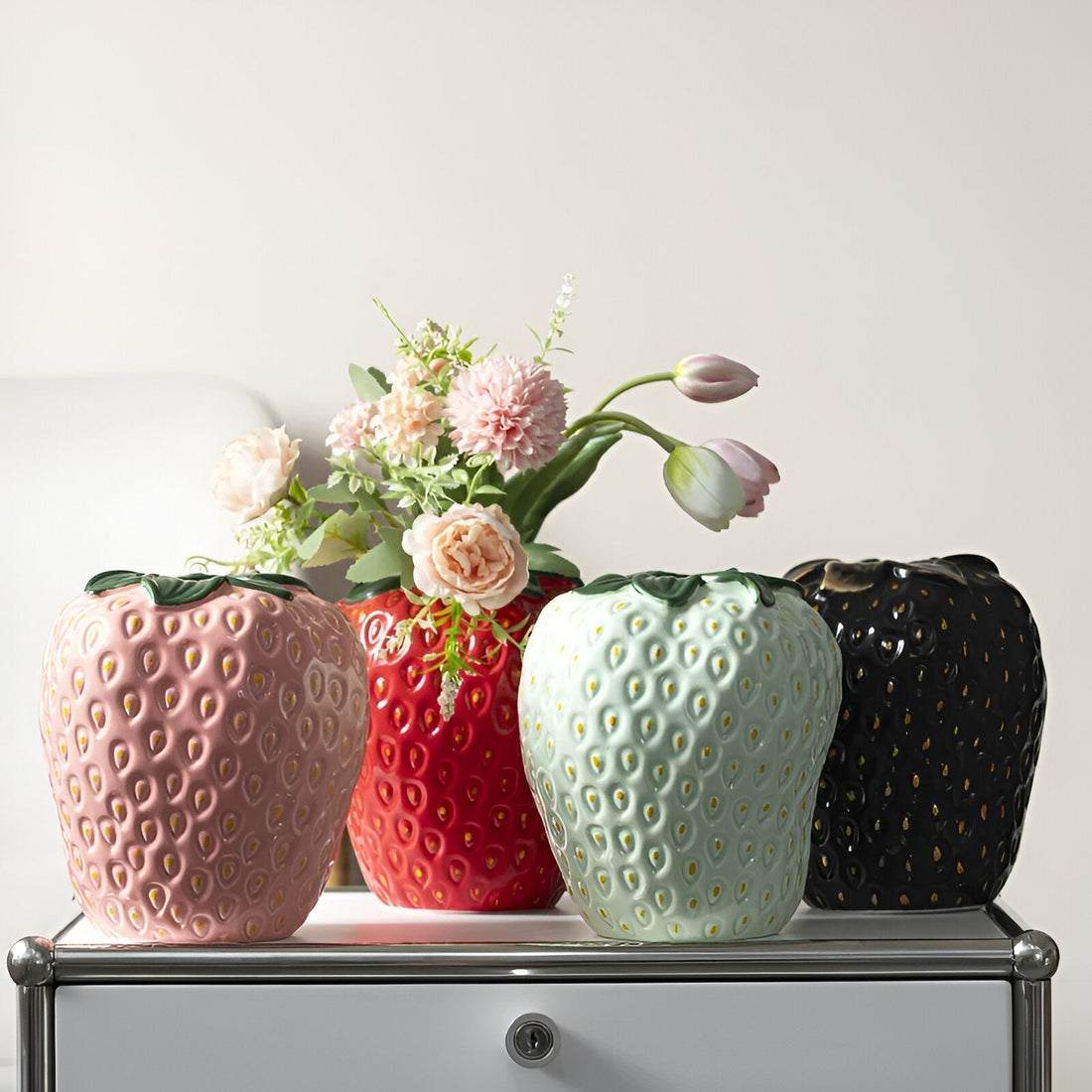Jordgubbe Keramisk Blomsterkruka - Modern Fantasifull Design