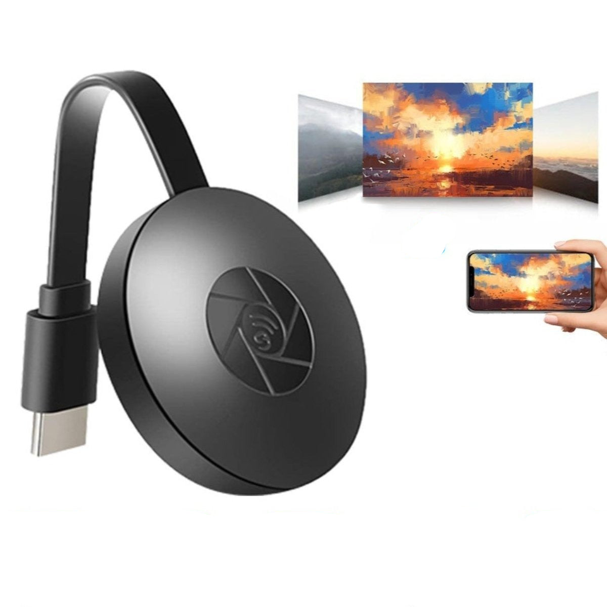 Carvallo HDMI-streamer VisionCast One | Full HD 1080P | Trådlös & Plug-and-Play | För filmer, presentationer & gaming