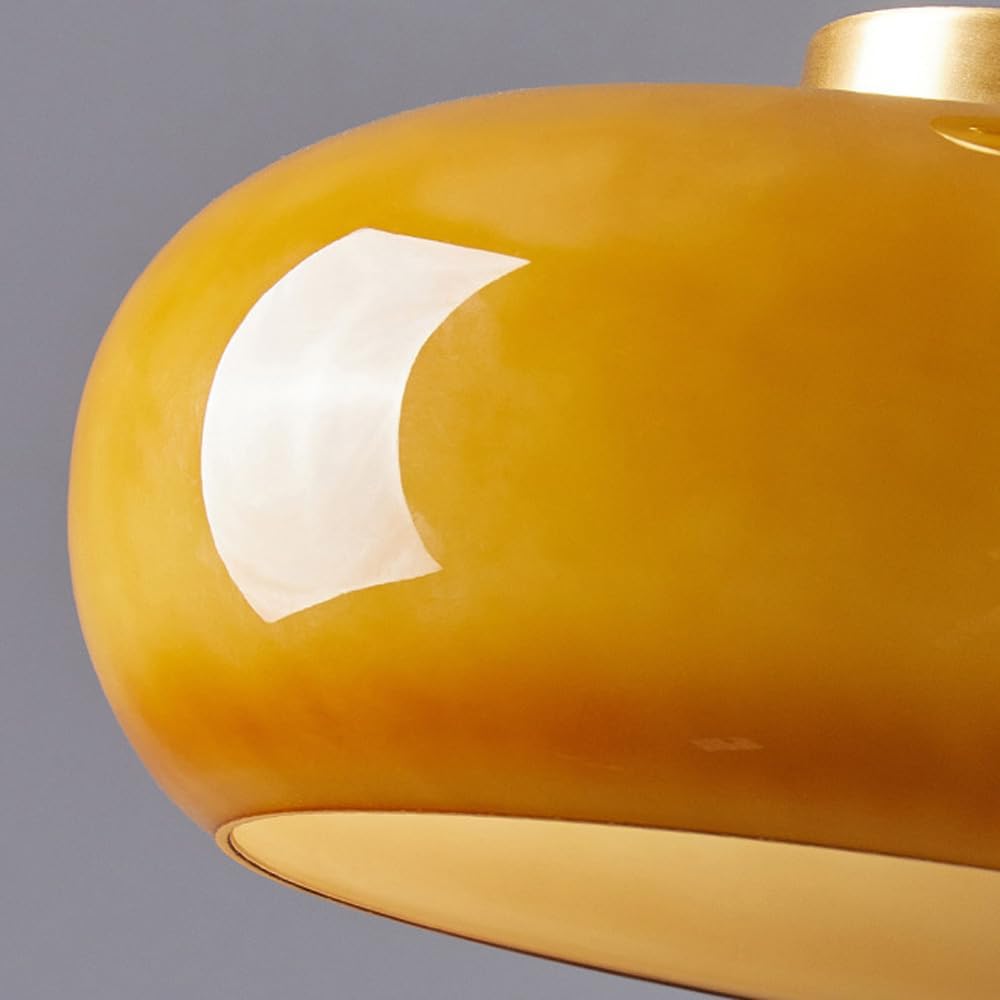 LED Taklampa med trä- och glasnyans