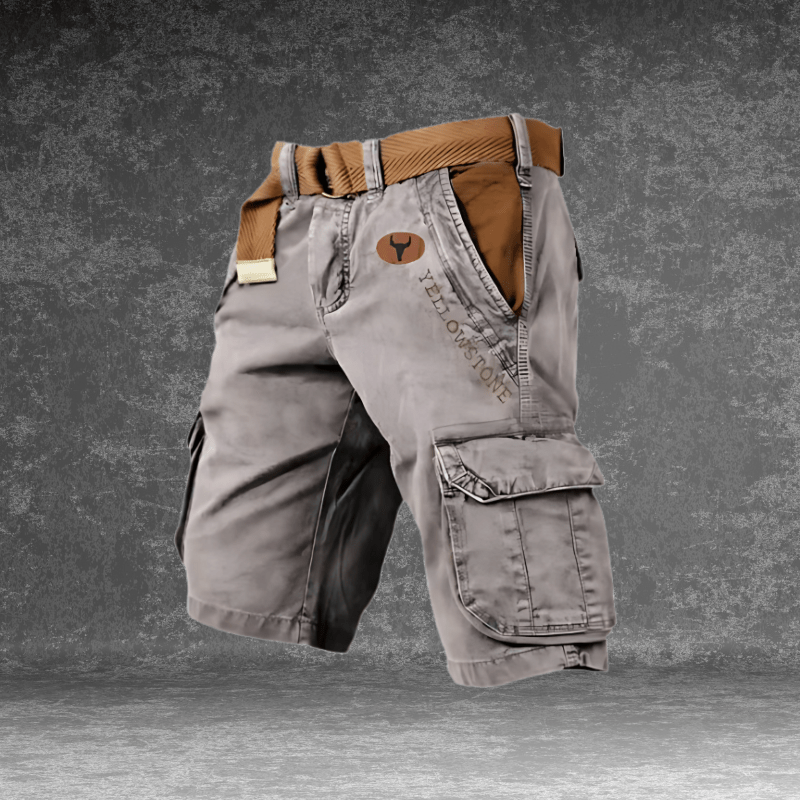 EVERMOVE – Herr Cargo-Shorts med flera fickor och slitstarkt polyesterstoff