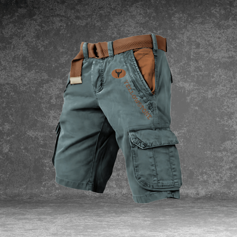 EVERMOVE – Herr Cargo-Shorts med flera fickor och slitstarkt polyesterstoff