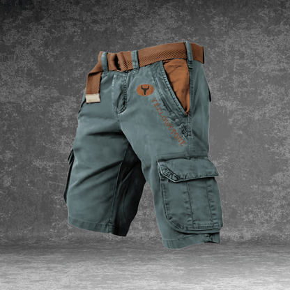 EVERMOVE – Herr Cargo-Shorts med flera fickor och slitstarkt polyesterstoff