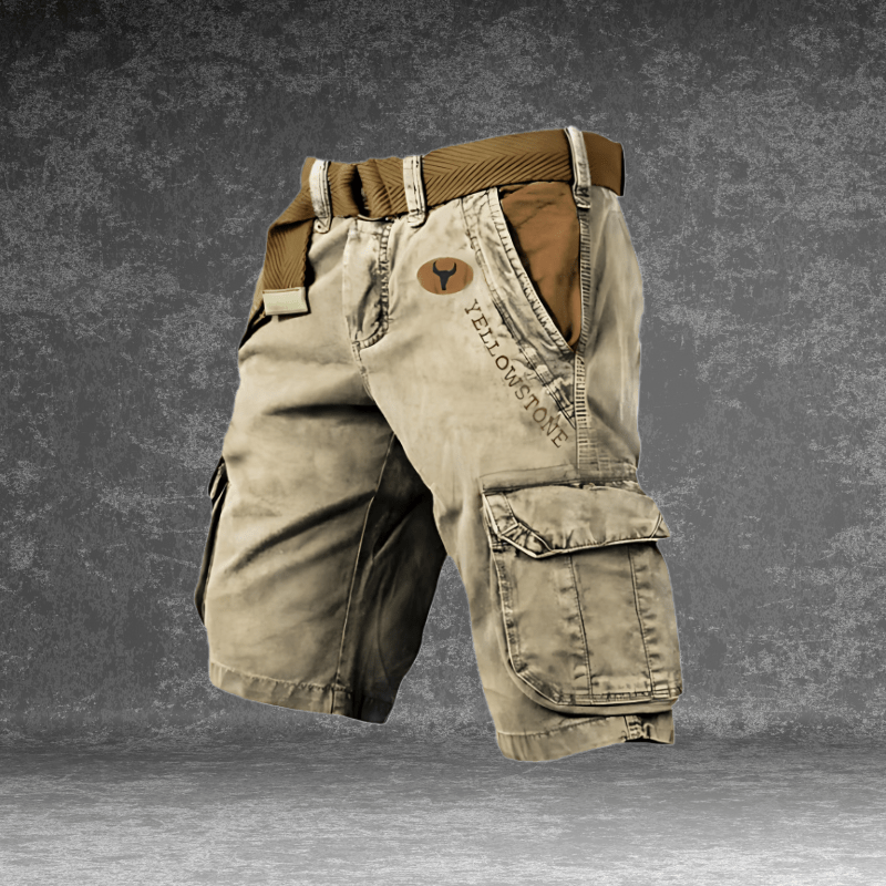 EVERMOVE – Herr Cargo-Shorts med flera fickor och slitstarkt polyesterstoff