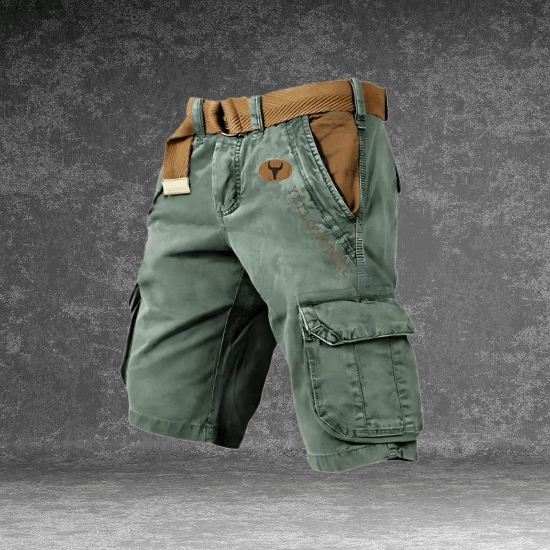 EVERMOVE – Herr Cargo-Shorts med flera fickor och slitstarkt polyesterstoff