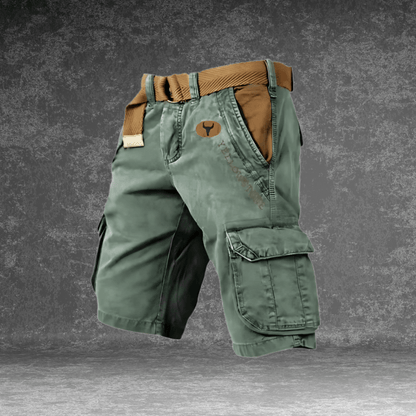 EVERMOVE – Herr Cargo-Shorts med flera fickor och slitstarkt polyesterstoff