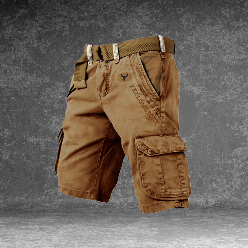 EVERMOVE – Herr Cargo-Shorts med flera fickor och slitstarkt polyesterstoff
