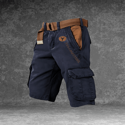 EVERMOVE – Herr Cargo-Shorts med flera fickor och slitstarkt polyesterstoff
