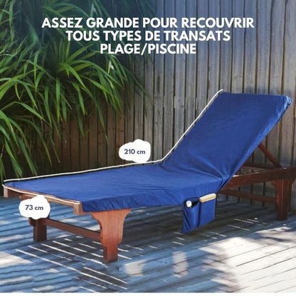 Sunlounge Handduk - Halkfri solsängsöverdrag med sidofickor