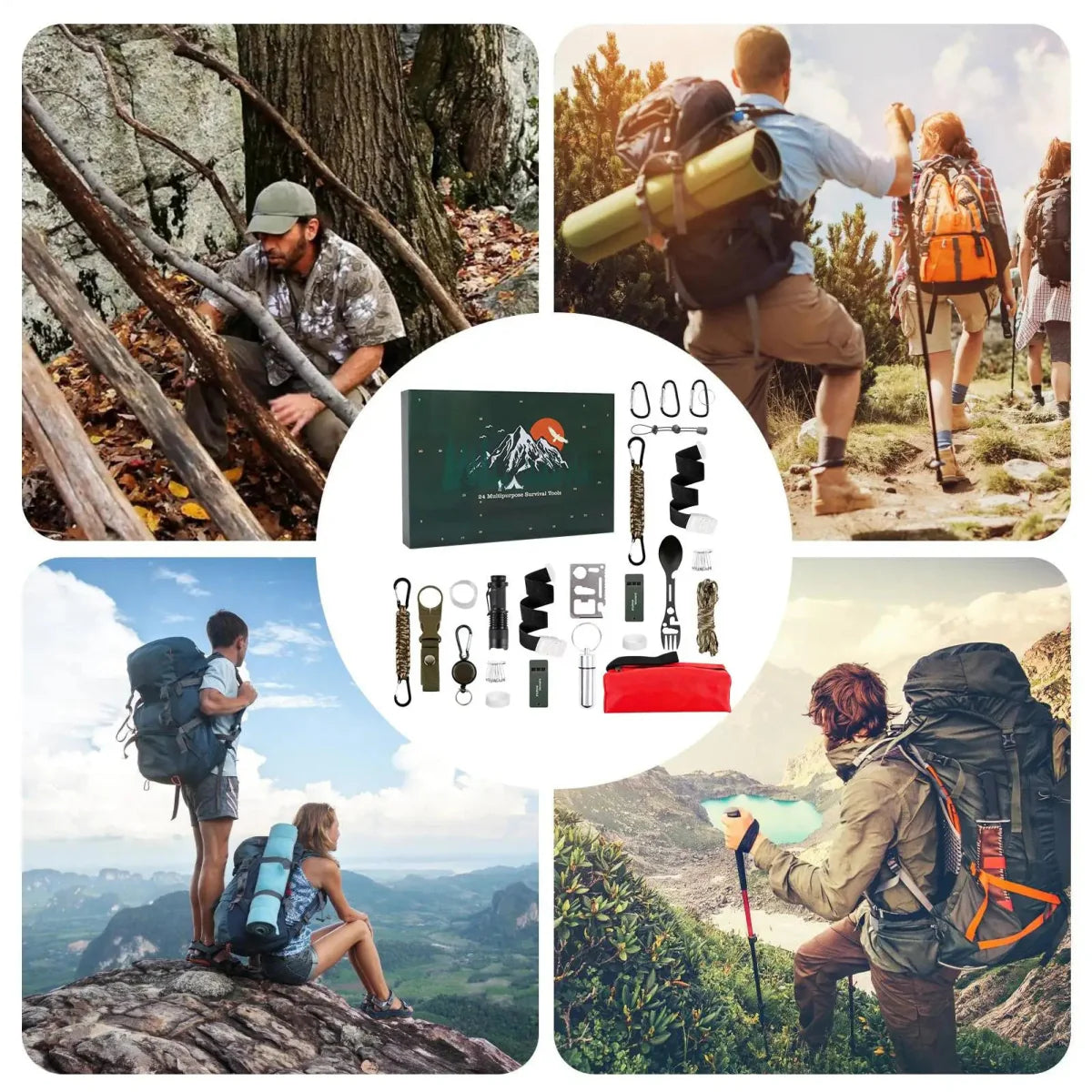 SURVIVAL ÄVENTYRSSKALENDER – Utomhus-set för herrar med 24 oumbärliga verktyg 2025