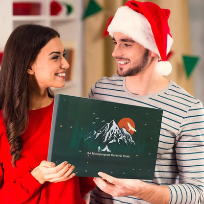 SURVIVAL ÄVENTYRSSKALENDER – Utomhus-set för herrar med 24 oumbärliga verktyg 2025