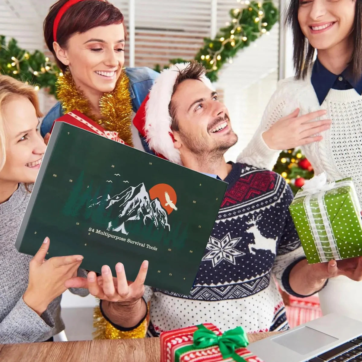 SURVIVAL ÄVENTYRSSKALENDER – Utomhus-set för herrar med 24 oumbärliga verktyg 2025