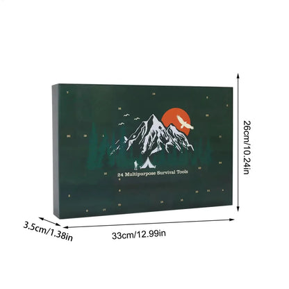 SURVIVAL ÄVENTYRSSKALENDER – Utomhus-set för herrar med 24 oumbärliga verktyg 2025