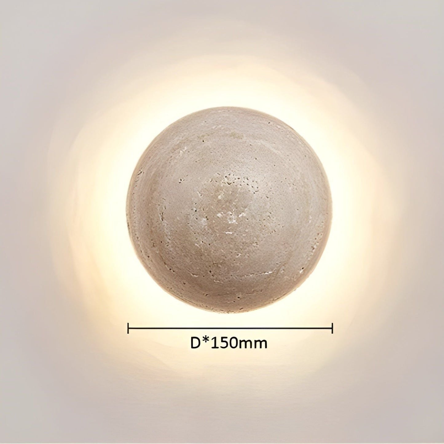 RetroTravertine Light - Wabi-Sabi Japansk LED Vägglampa i Krämstil