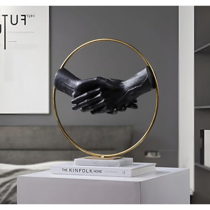 Handshake Decor - Kreativ Skakande Händer Staty för Lyxig Dekoration