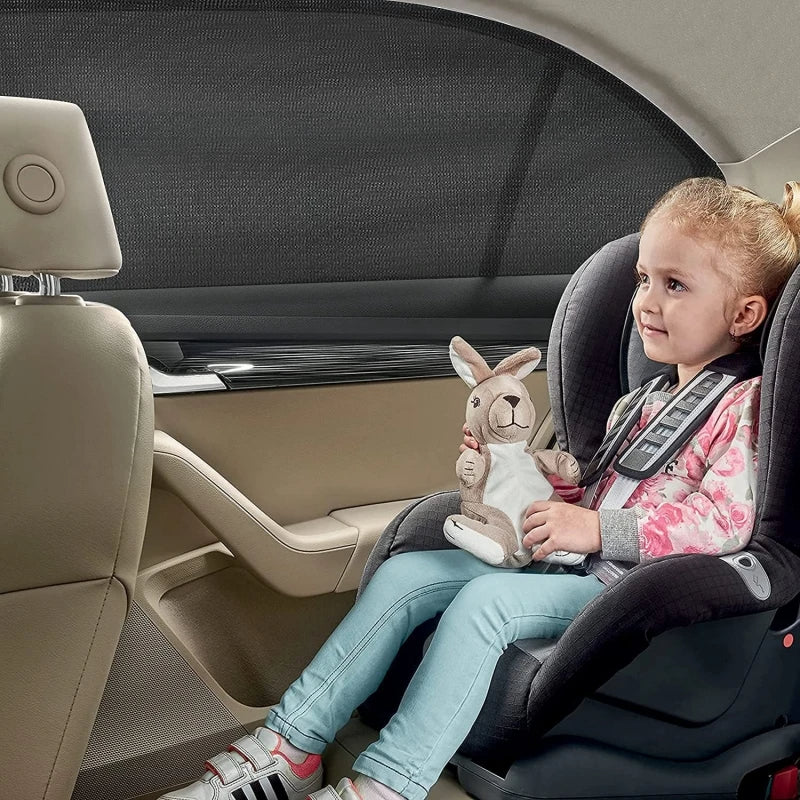 Carvallo 2-pack bilmyggnät & solskydd | UV- & insektskydd för sidofönster | Fällbart & andningsbart