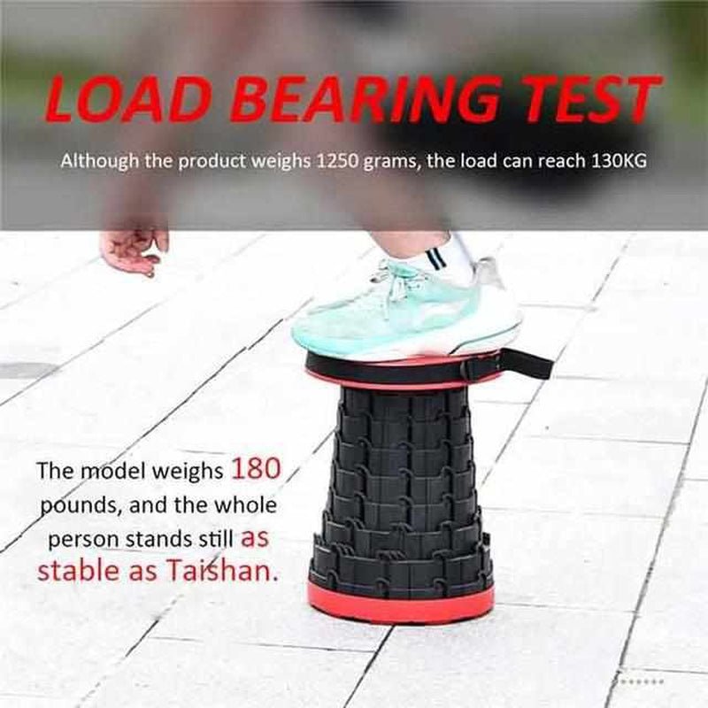 Teleskopisk hopfällbar pall - justerbar, bärbar sittplats för komfort inomhus och utomhus