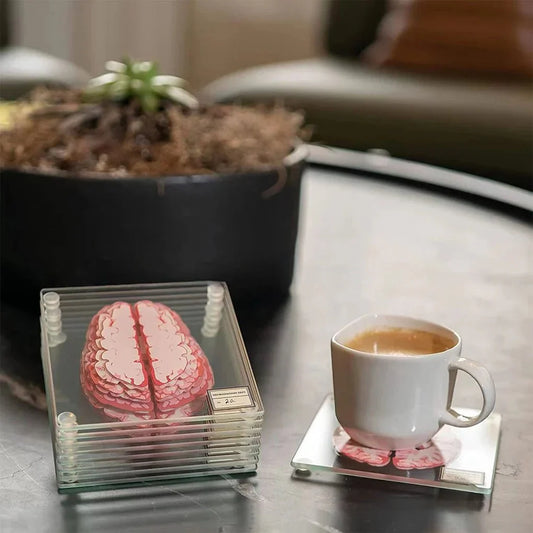 Novelty Tio Bitars 'Hjärna' Coaster Set i Unik Design