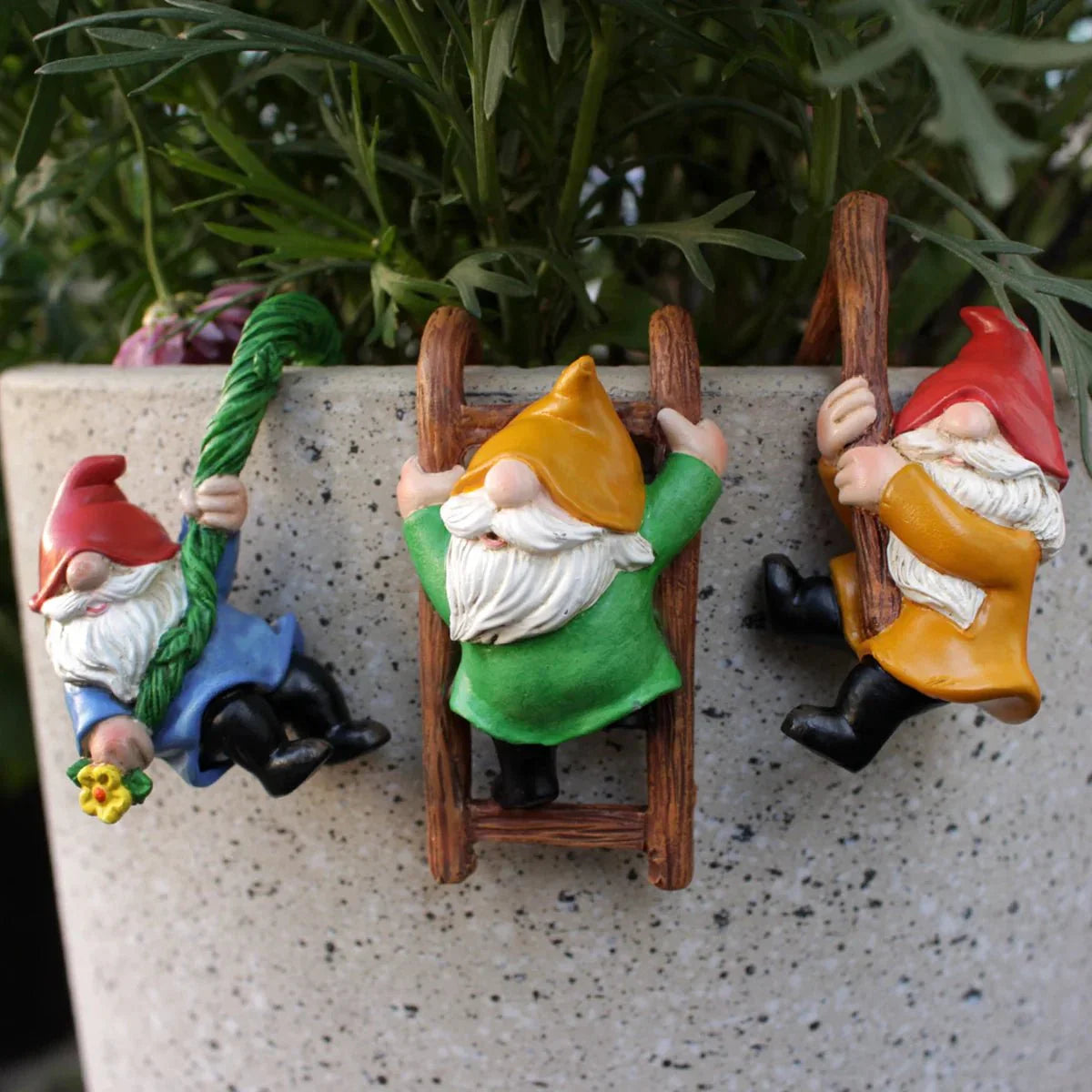 Tre-delad trädgårdsgnome dekorationer växthus utomhusdekor