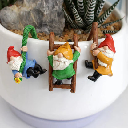 Tre-delad trädgårdsgnome dekorationer växthus utomhusdekor
