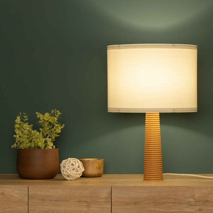 NordicGlow - Träbordslampa med Fälld Fot och Tyglampa